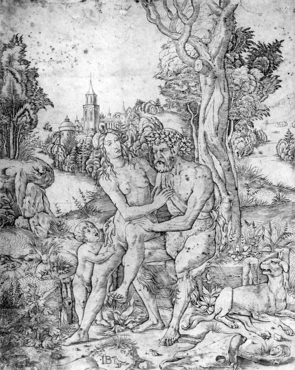 En familie af fauner, ca. 1510 af Giovanni Battista Palumba