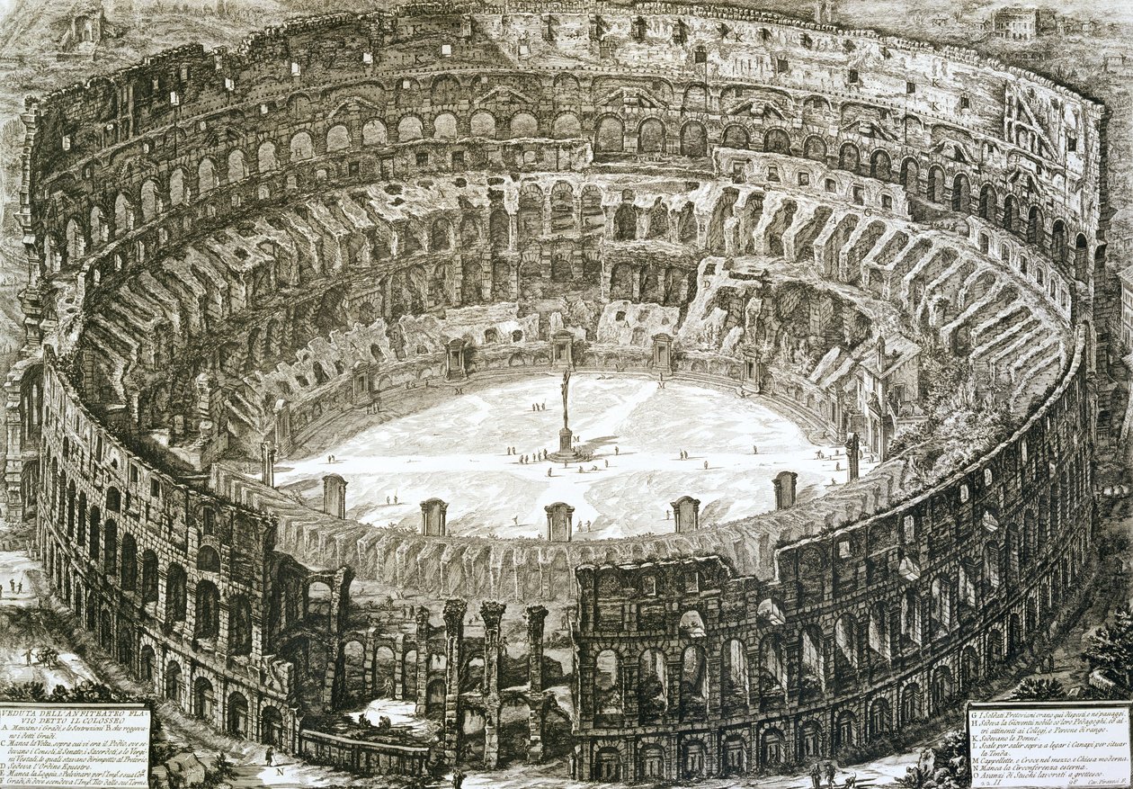 Luftfoto af Colosseum i Rom fra 