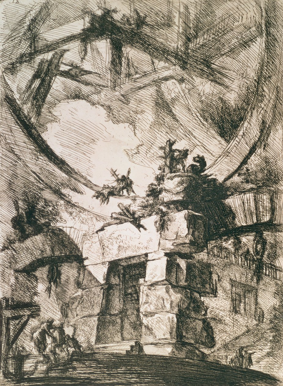 An Imaginary Prison: plade IX fra Prisons of Invention-serien, ca. 1745 af Giovanni Battista Piranesi
