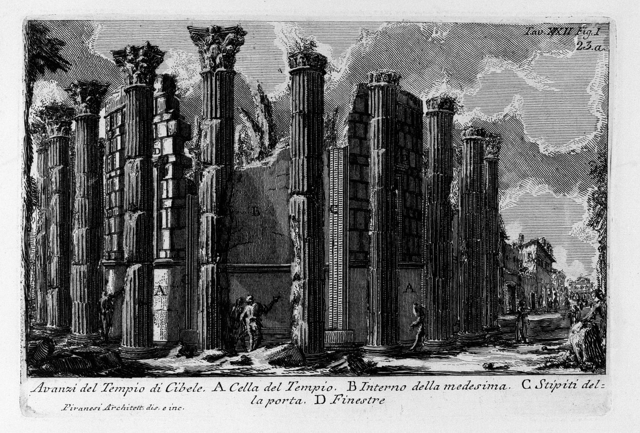 Rester af Cybele -templet af Giovanni Battista Piranesi