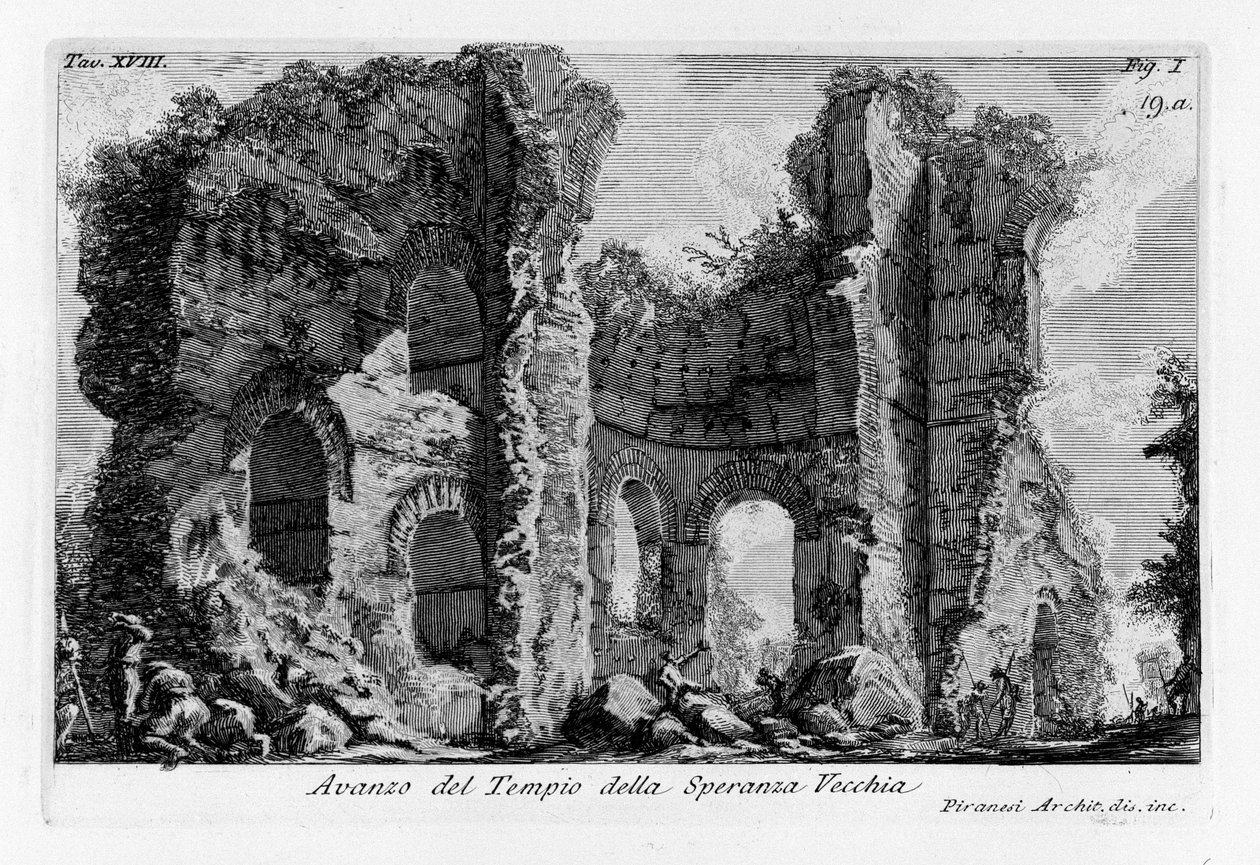 Rester af Temple of Old Hope af Giovanni Battista Piranesi