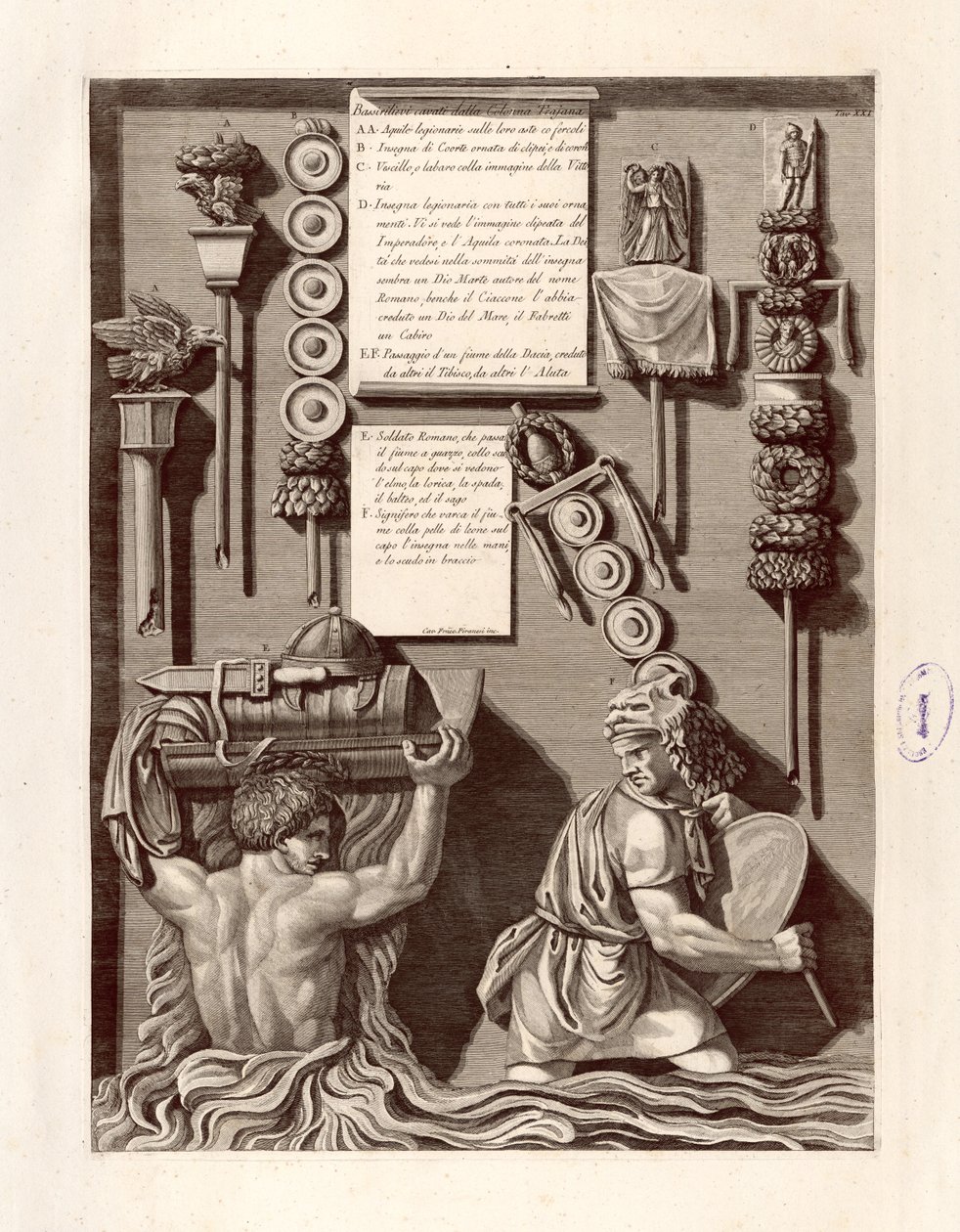 Basrelieffer udgravet fra Trajans søjle af Giovanni Battista Piranesi