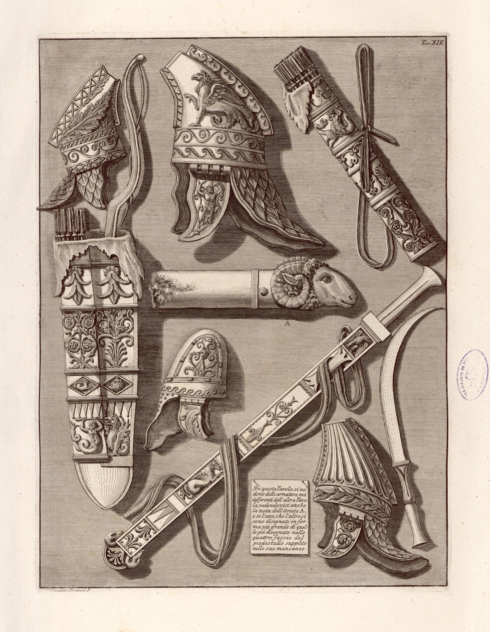 På denne tallerken ser vi noget rustning af Giovanni Battista Piranesi