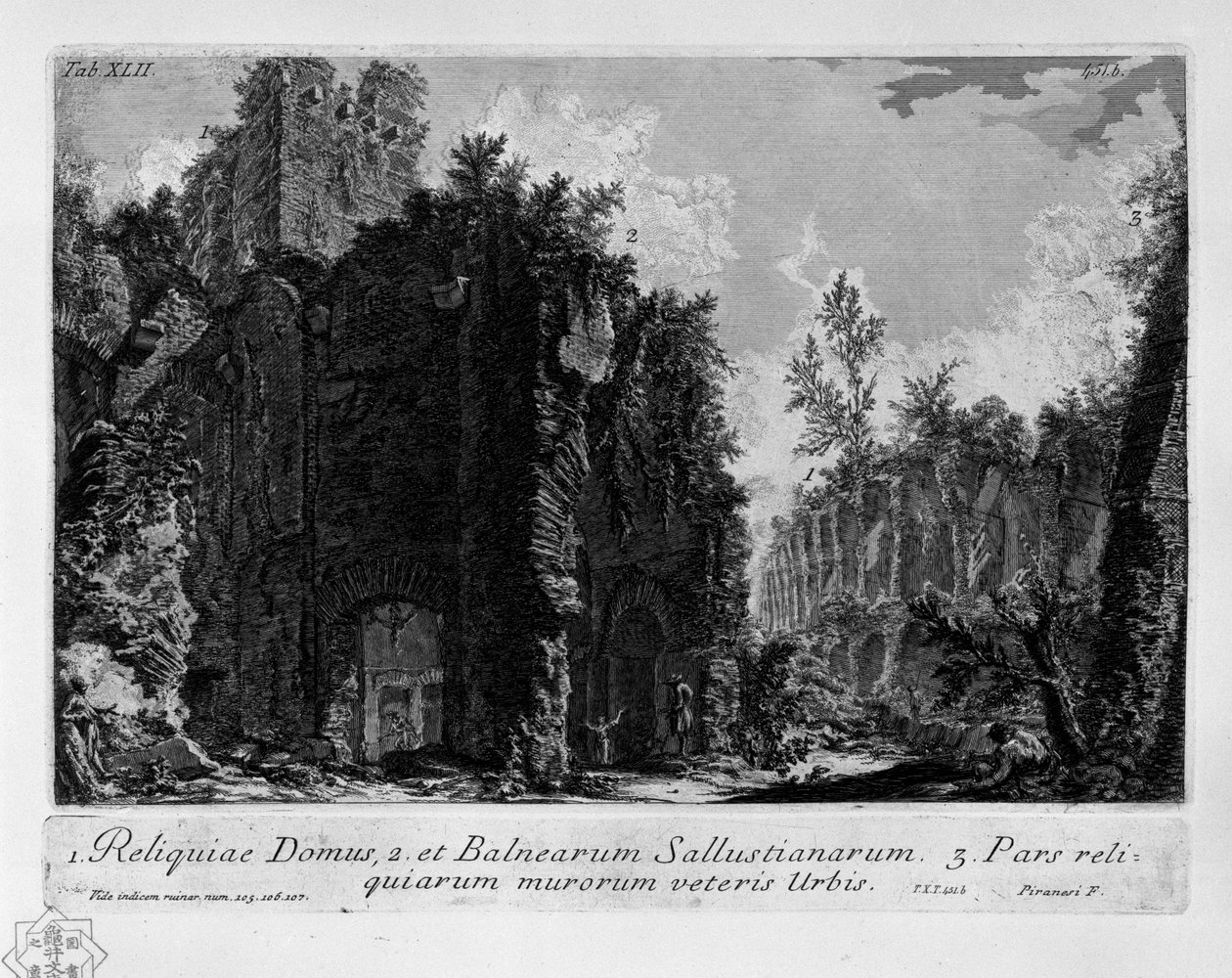 Incision af Giovanni Battista Piranesi, der skildrer Horti Sallustiani (haverne i Sallust) i Rom af Giovanni Battista Piranesi