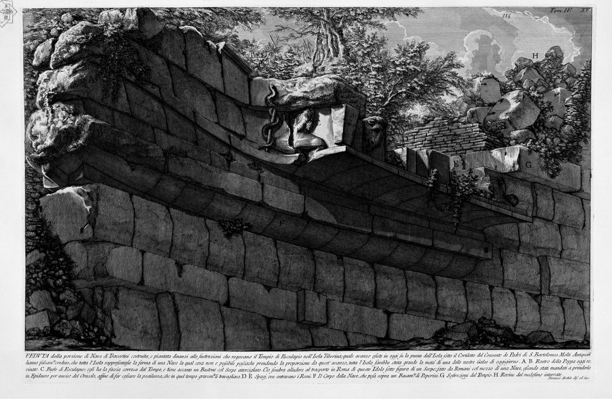 Tiber Island af Giovanni Battista Piranesi
