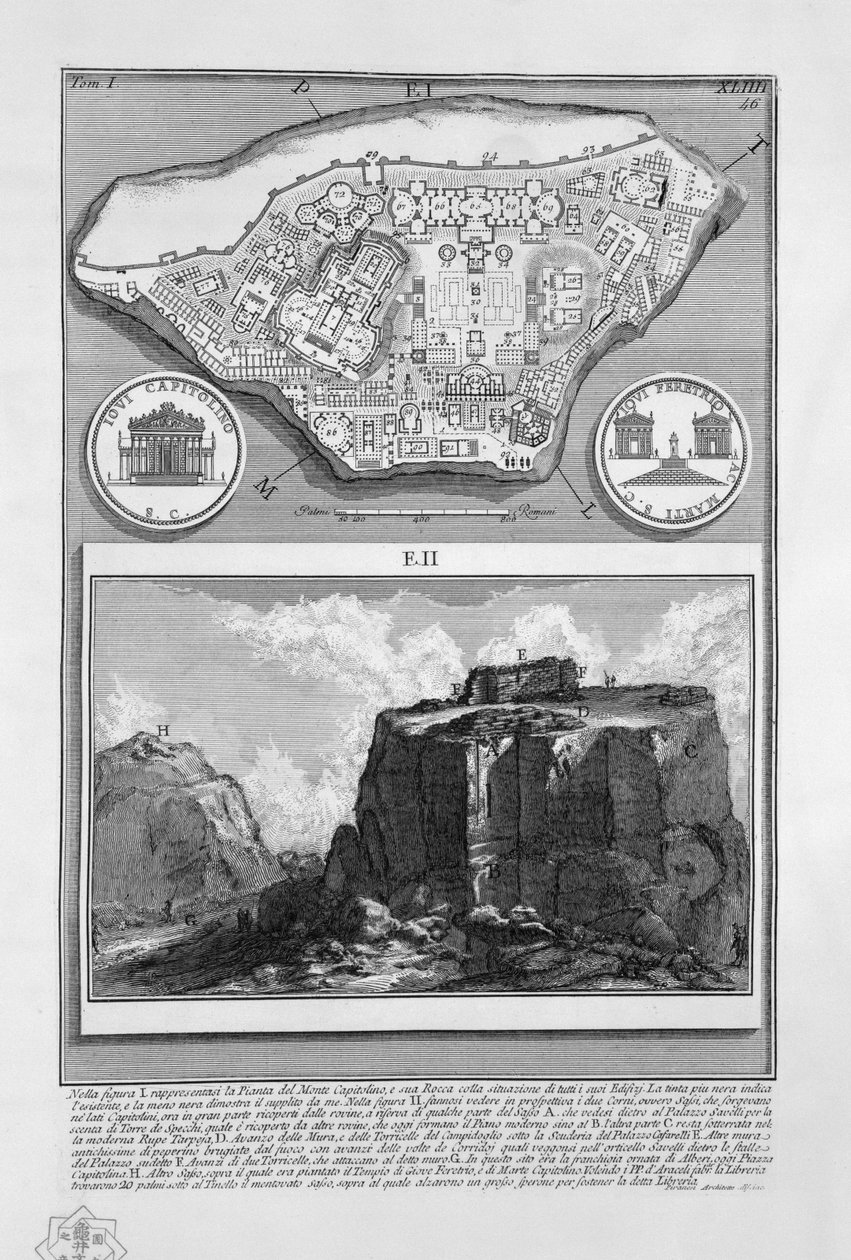 Kort over Campidoglio af Giovanni Battista Piranesi