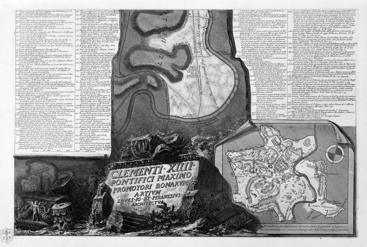 Kort over Rom, del. 2 af Giovanni Battista Piranesi