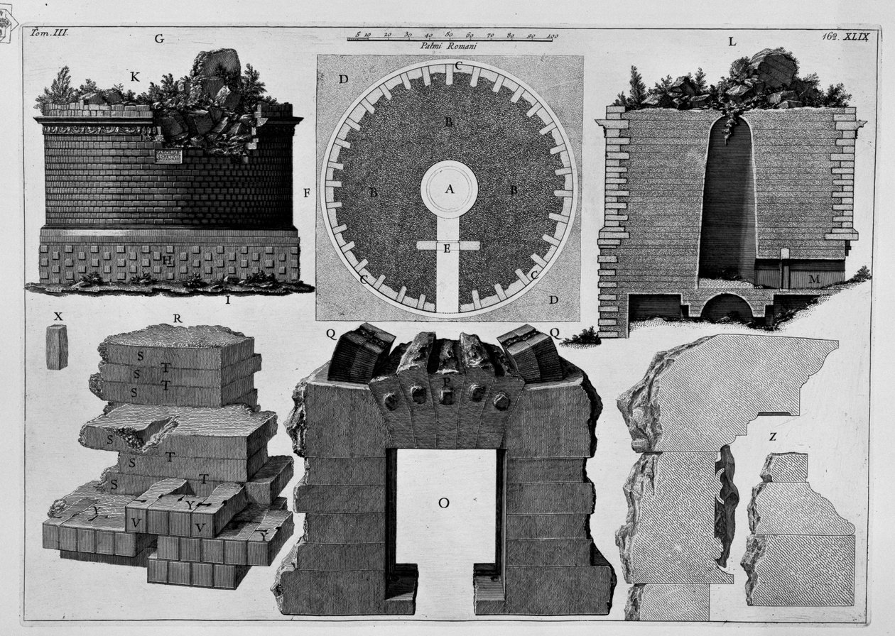 Mausoleum af Cecilia Metella af Giovanni Battista Piranesi