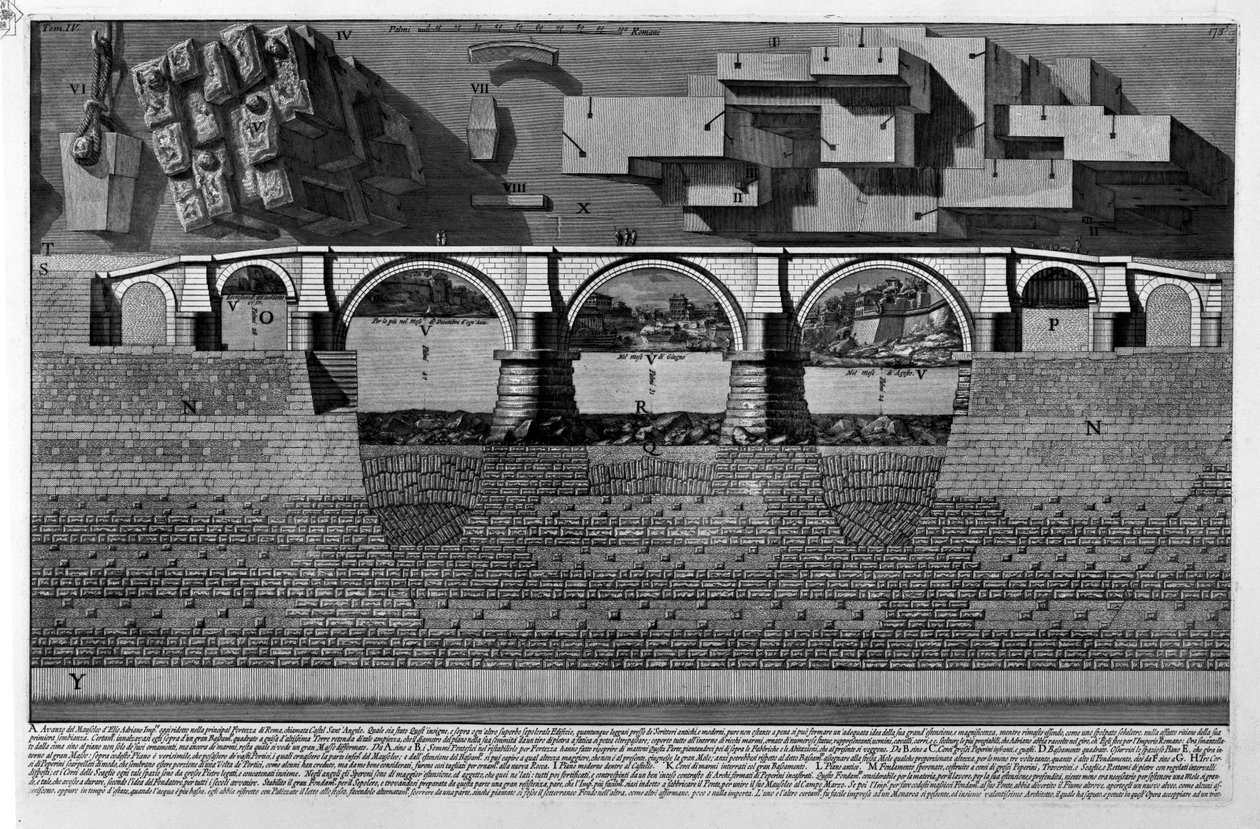 Mausoleum af Hadrian (en del af tav.) af Giovanni Battista Piranesi