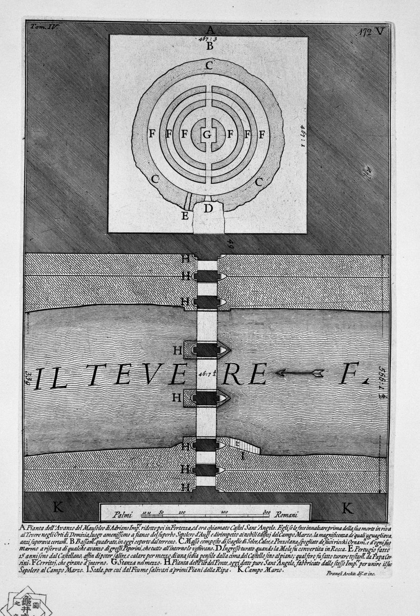 Hadrians mausoleum af Giovanni Battista Piranesi