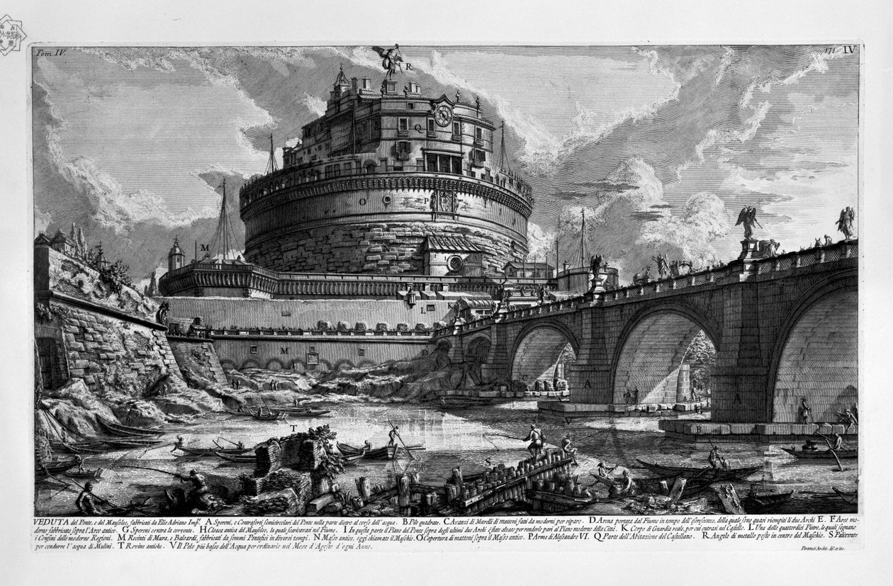 Hadrians mausoleum af Giovanni Battista Piranesi