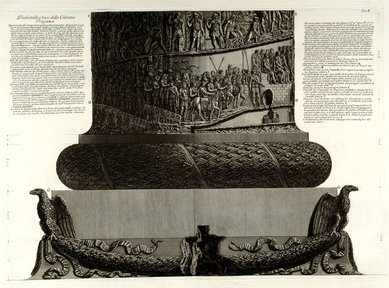 Sokkel og bund af Trajansøjlen af Giovanni Battista Piranesi