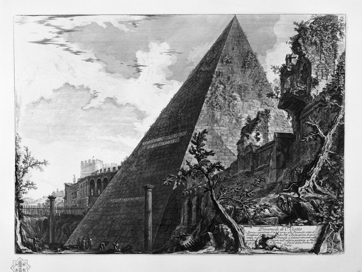 Pyramide af C. Cestio af Giovanni Battista Piranesi