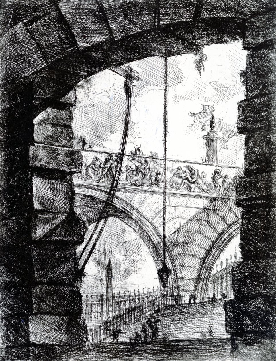 Plade 4 fra Carceri-serien, 1761 af Giovanni Battista Piranesi