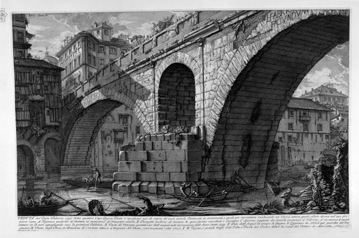 Ponte Fabricio af Giovanni Battista Piranesi