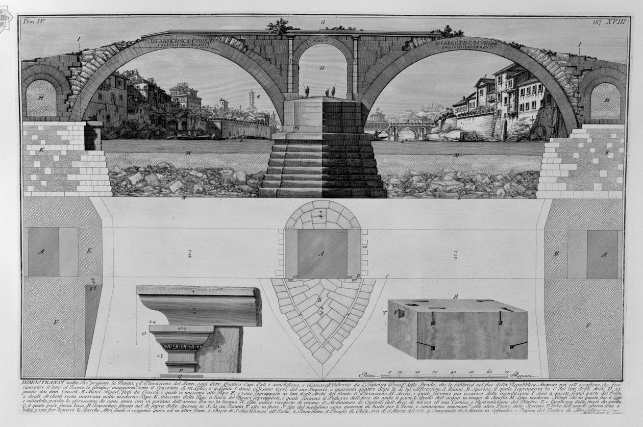 Ponte Fabricio af Giovanni Battista Piranesi