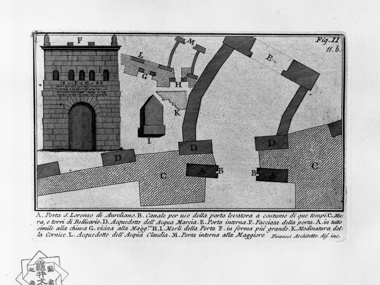 Porta S. Lorenzo di Aureliano af Giovanni Battista Piranesi