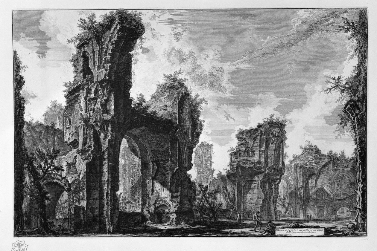 Ruiner af Sisto, eller begge af den store sal i Antoniniske bade af Giovanni Battista Piranesi