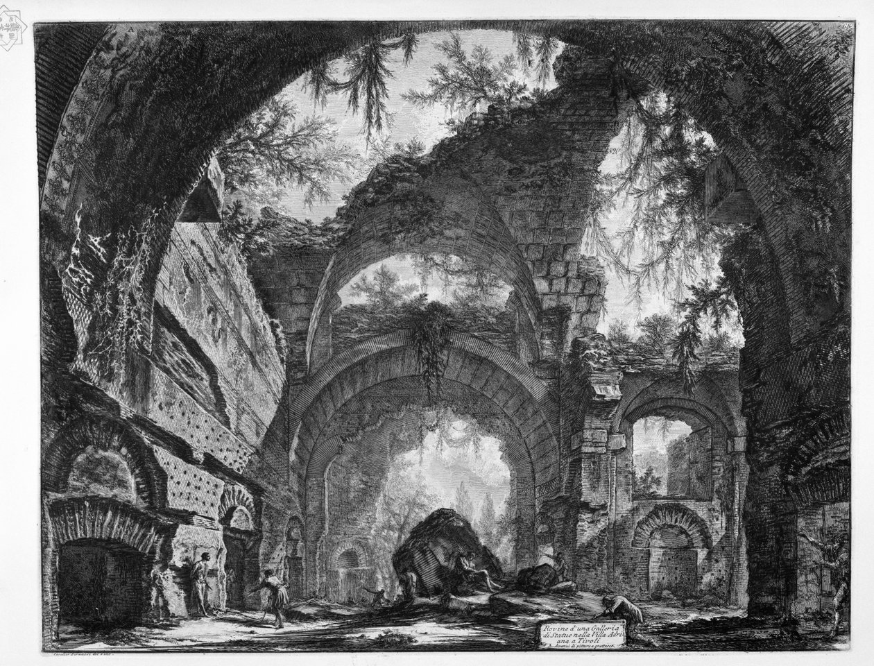 Ruiner af et galleri af statuer i Hadrians villa i Tivoli af Giovanni Battista Piranesi