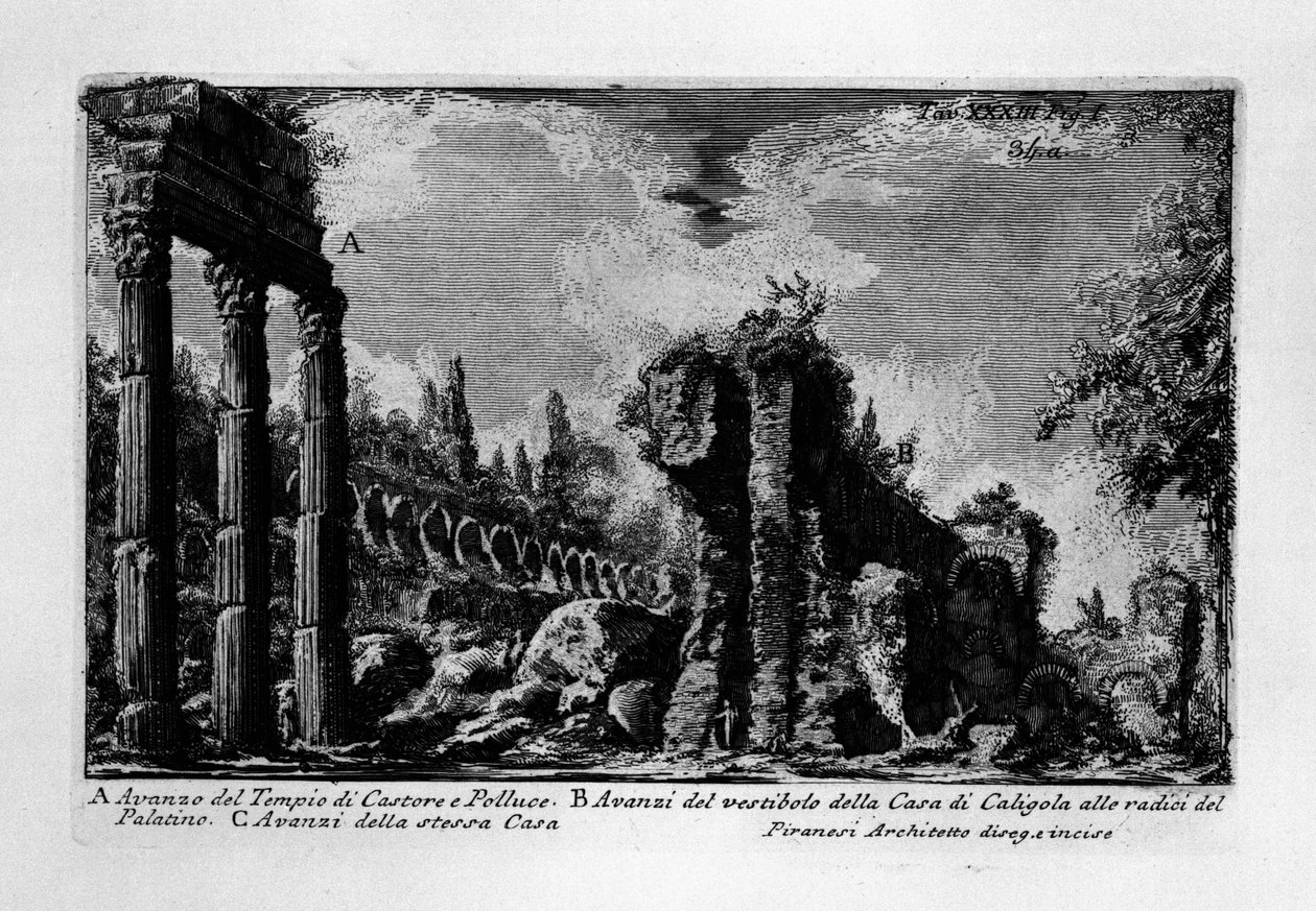 Castor og Pollux -templet, Rom af Giovanni Battista Piranesi