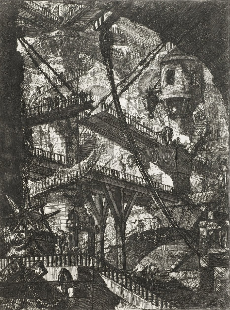 Vindebroen, plade VII fra serien Carceri dInvenzione af Giovanni Battista Piranesi