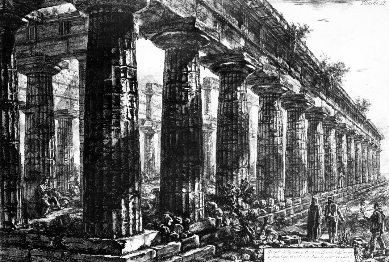 Neptuntemplet i Paestum, ætset af Francesco Piranesi, 1778 af Giovanni Battista Piranesi