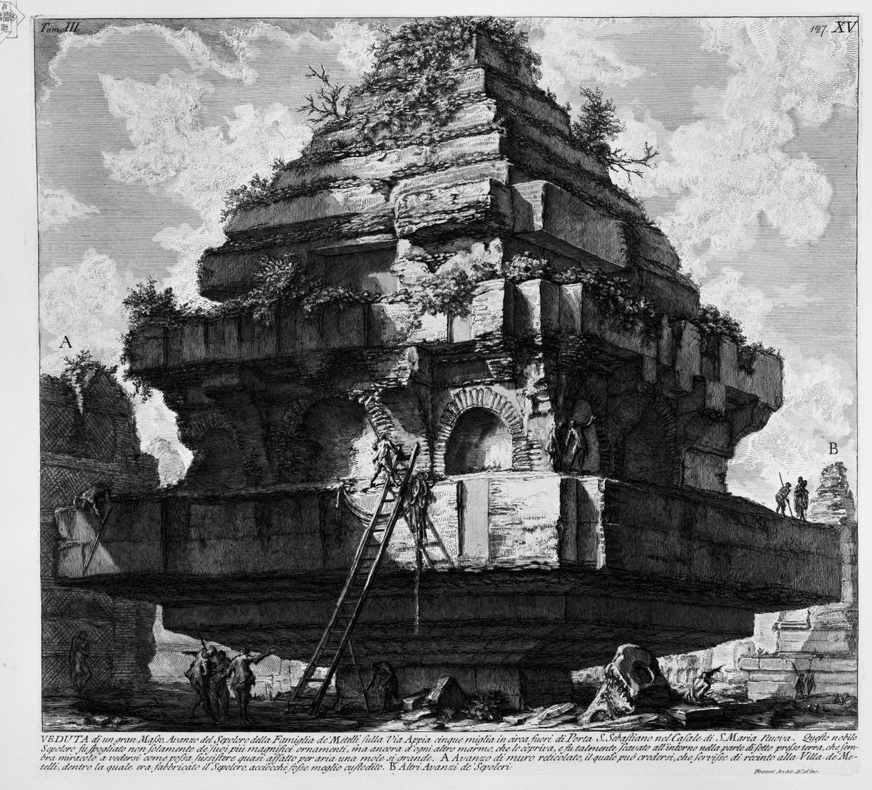 Graven på Via Appia af Giovanni Battista Piranesi