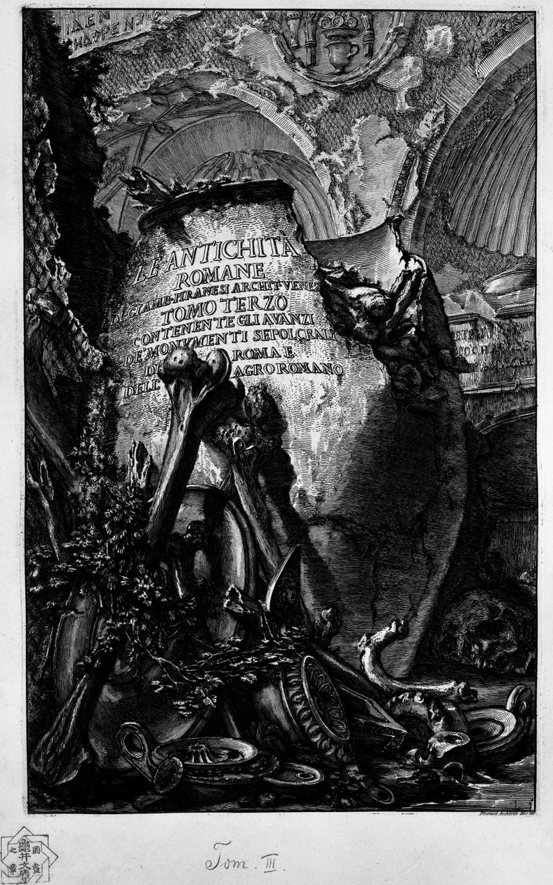 Titelside til bind. 3 af Giovanni Battista Piranesi