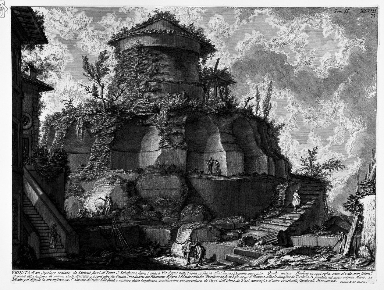 Priscillas grav, forkert beskrevet af Piranesi som Sepolcro creduto de