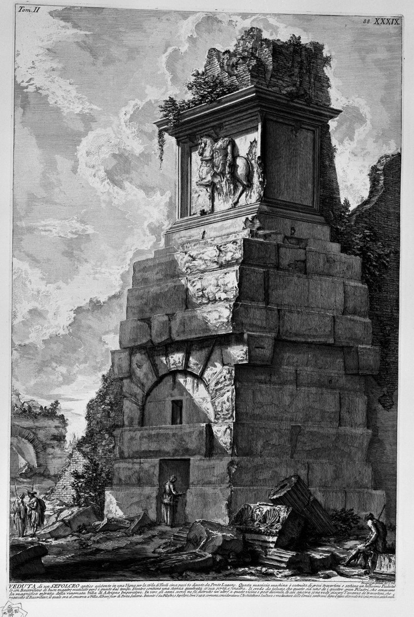 Grav på Via Tiburtina nær Ponte Lugano af Giovanni Battista Piranesi