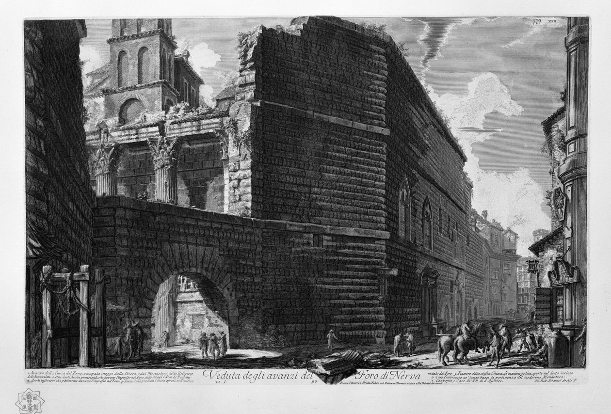 Udsigt over resterne af Forum of Nerva af Giovanni Battista Piranesi