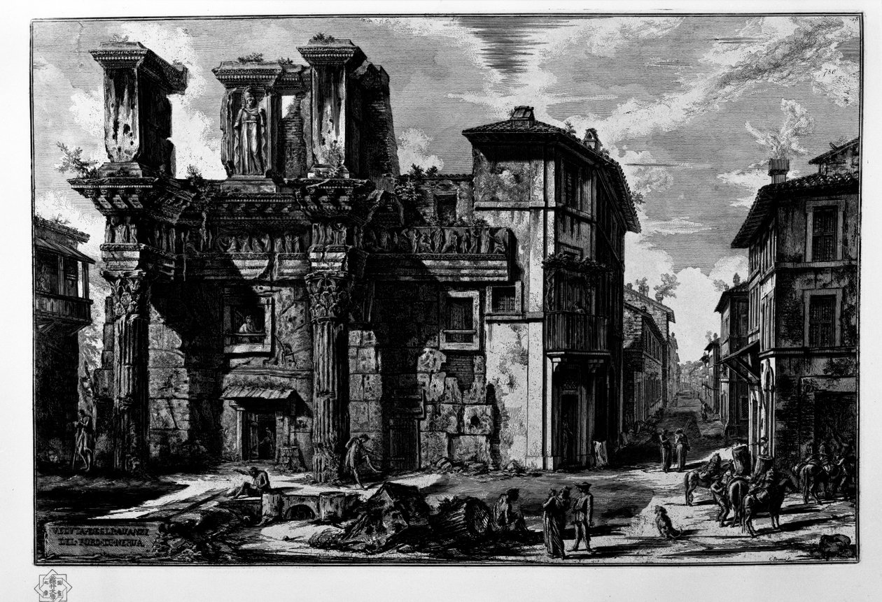 Udsigt over resterne af Forum of Nerva af Giovanni Battista Piranesi
