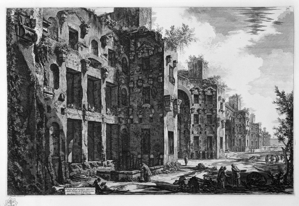 Udsigt over de øvre rester af Diocletians bade i S. Maria degli Angeli af Giovanni Battista Piranesi
