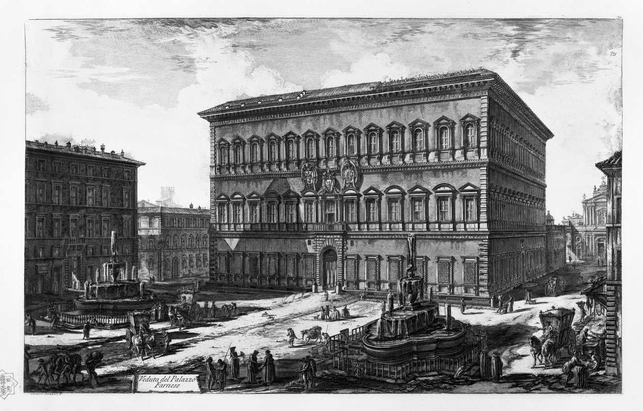 Udsigt over Farnese-paladset af Giovanni Battista Piranesi
