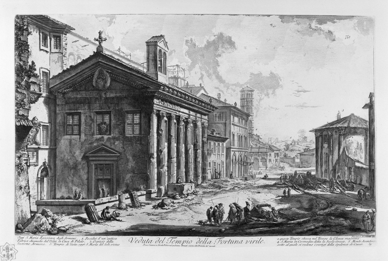 Udsigt over templet i Portuno (Piranesi af Giovanni Battista Piranesi