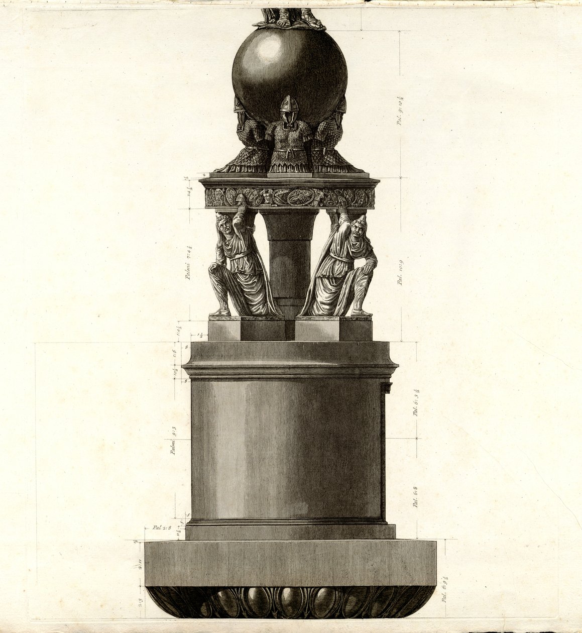 Udsigt over hovedfacaden på Trajansøjlen af Giovanni Battista Piranesi