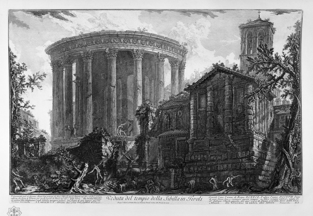 Udsigt over Sibylens tempel i Tivoli af Giovanni Battista Piranesi