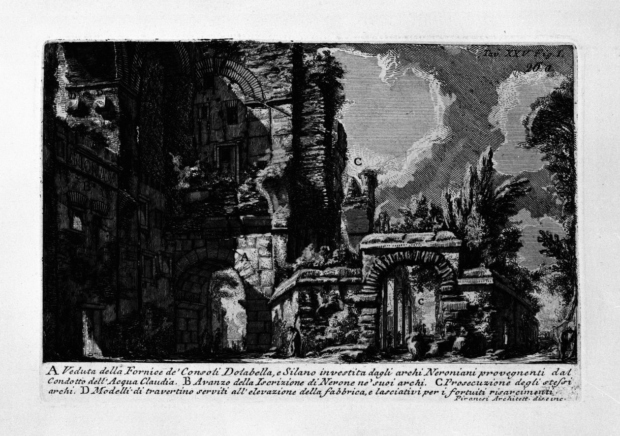 Udsigt over Fornice de Consoli Dolabella og Silano af Giovanni Battista Piranesi