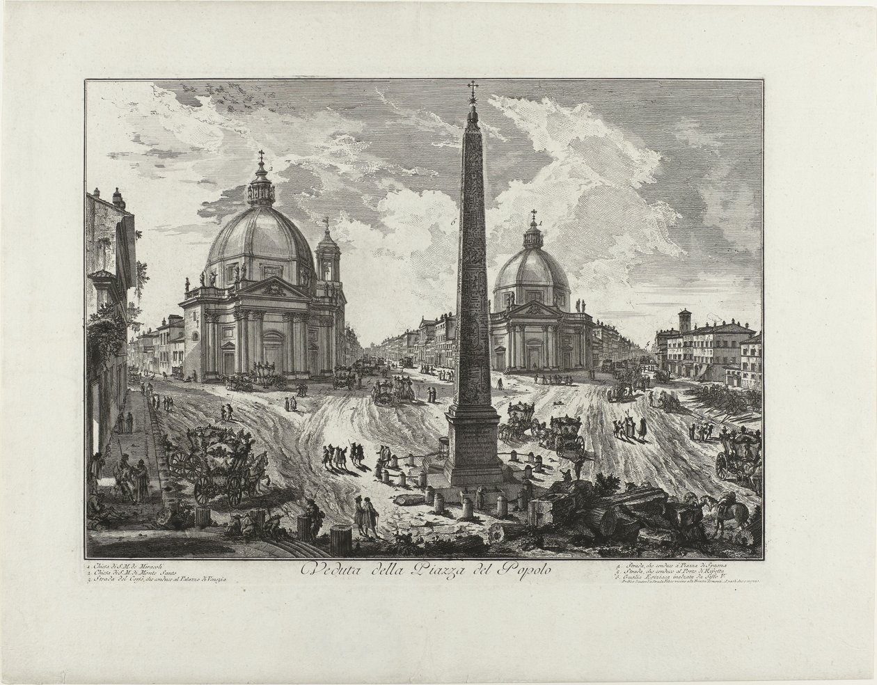 Udsigt over Piazza del Popolo af Giovanni Battista Piranesi