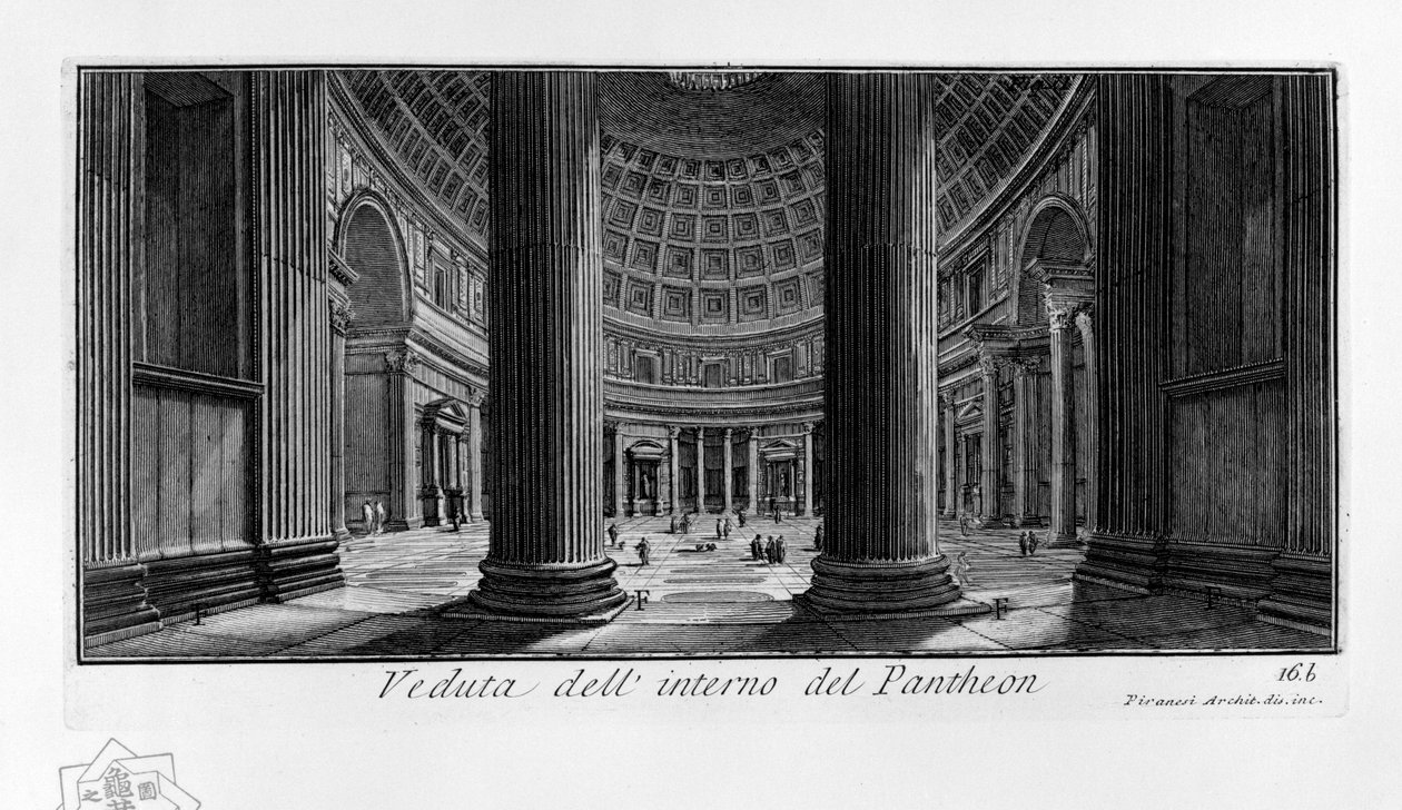 Udsigt over det indre af Pantheon af Giovanni Battista Piranesi