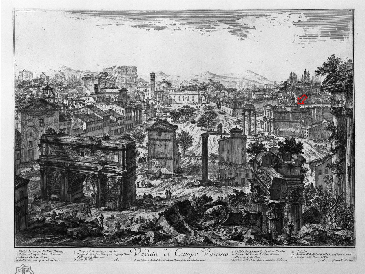 Udsigt over Campo Vaccino af Giovanni Battista Piranesi