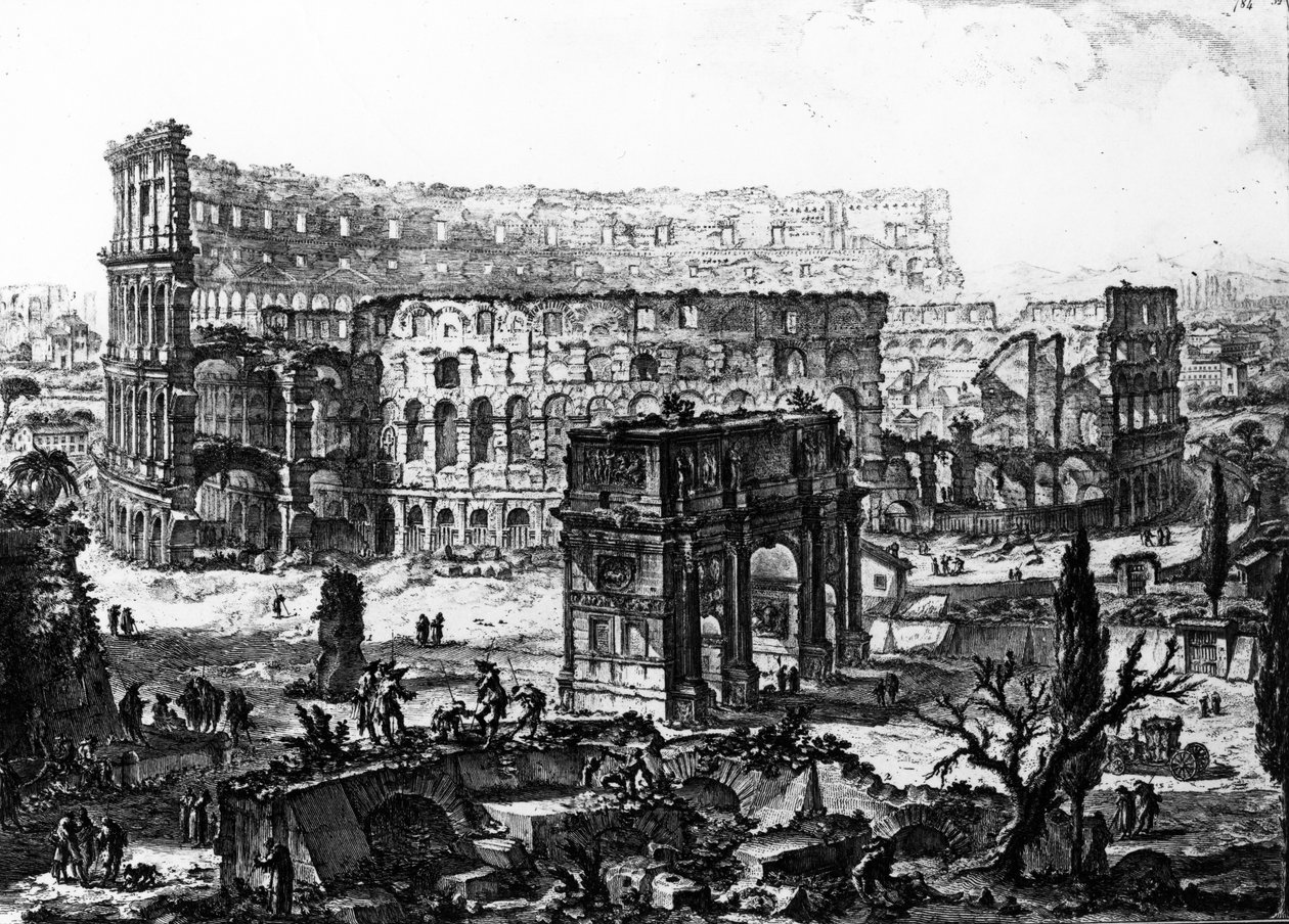 Udsigt over Konstantins bue og Colosseum, fra 