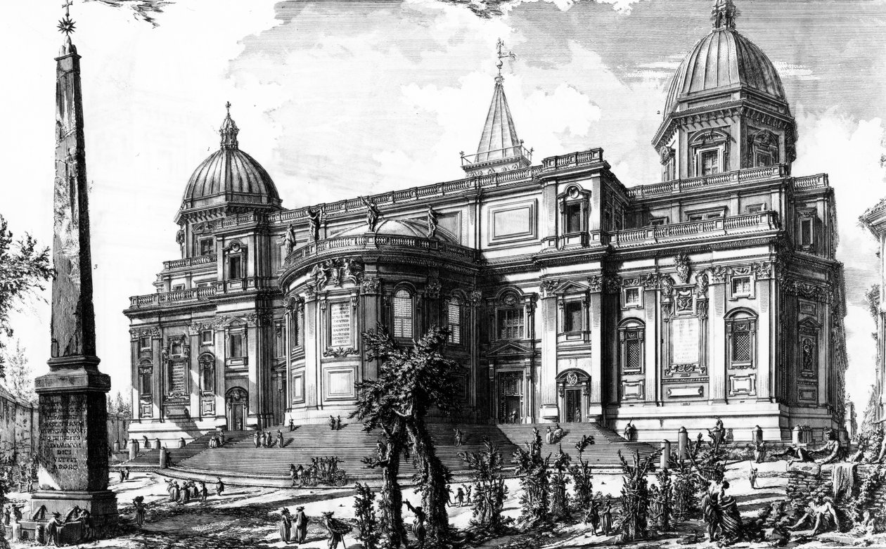 Udsigt over den bagerste facade af Santa Maria Maggiore, fra 