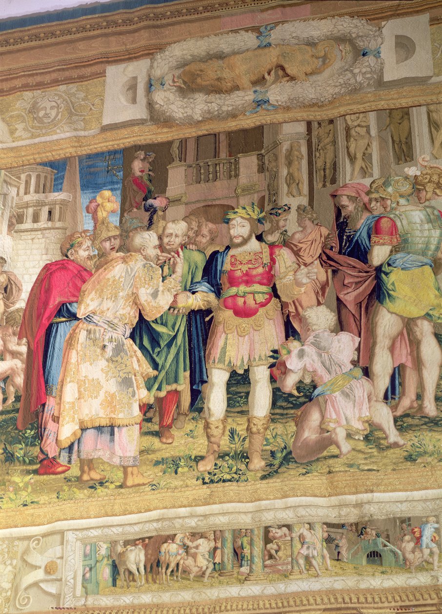Staternes forening, detalje med Frans I af Frankrig (1494-1547) (gobelin) af Giovanni Battista Rosso Fiorentino