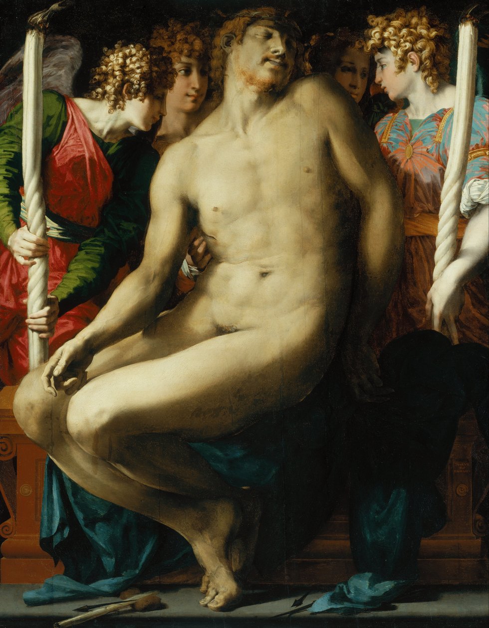Den døde Kristus med engle af Giovanni Battista Rosso Fiorentino