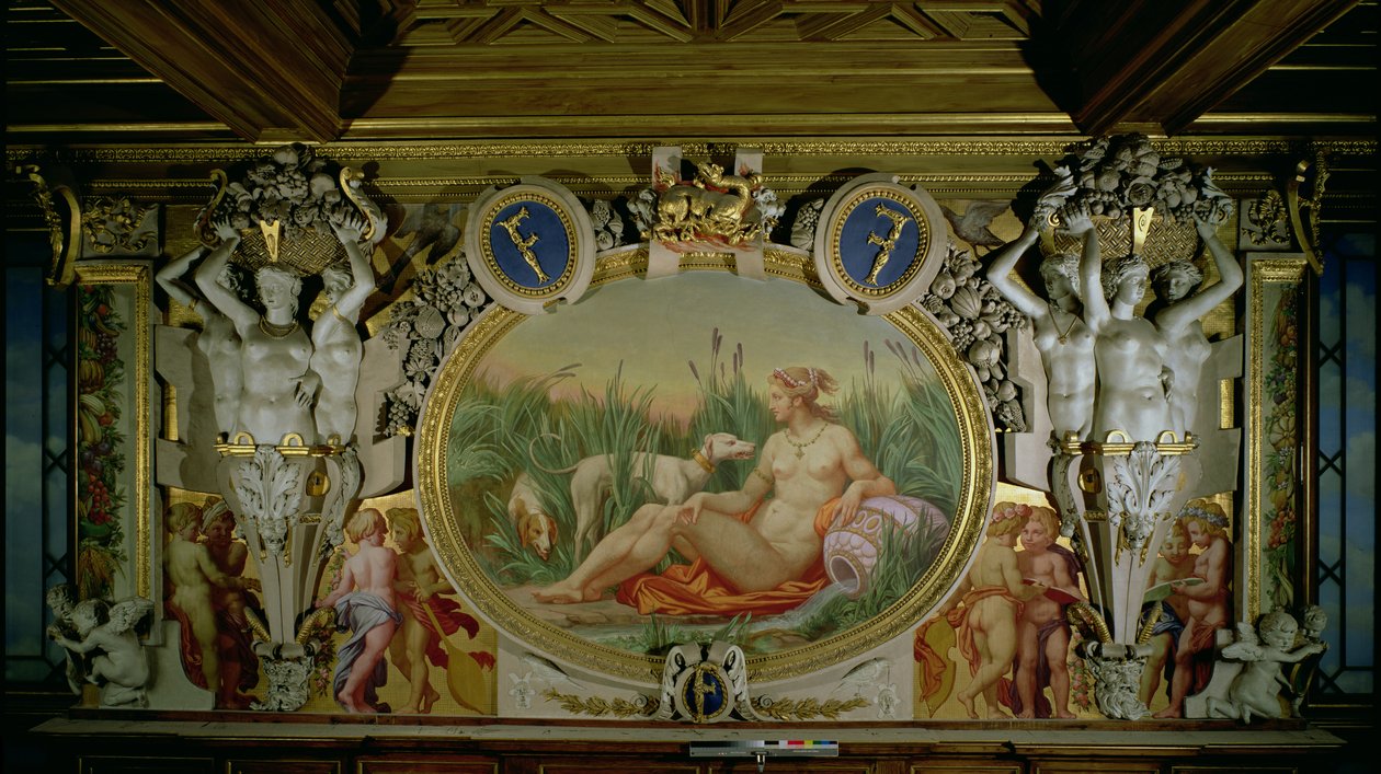 Nymfen fra Fontainebleau, detalje af udsmykning i Frans I