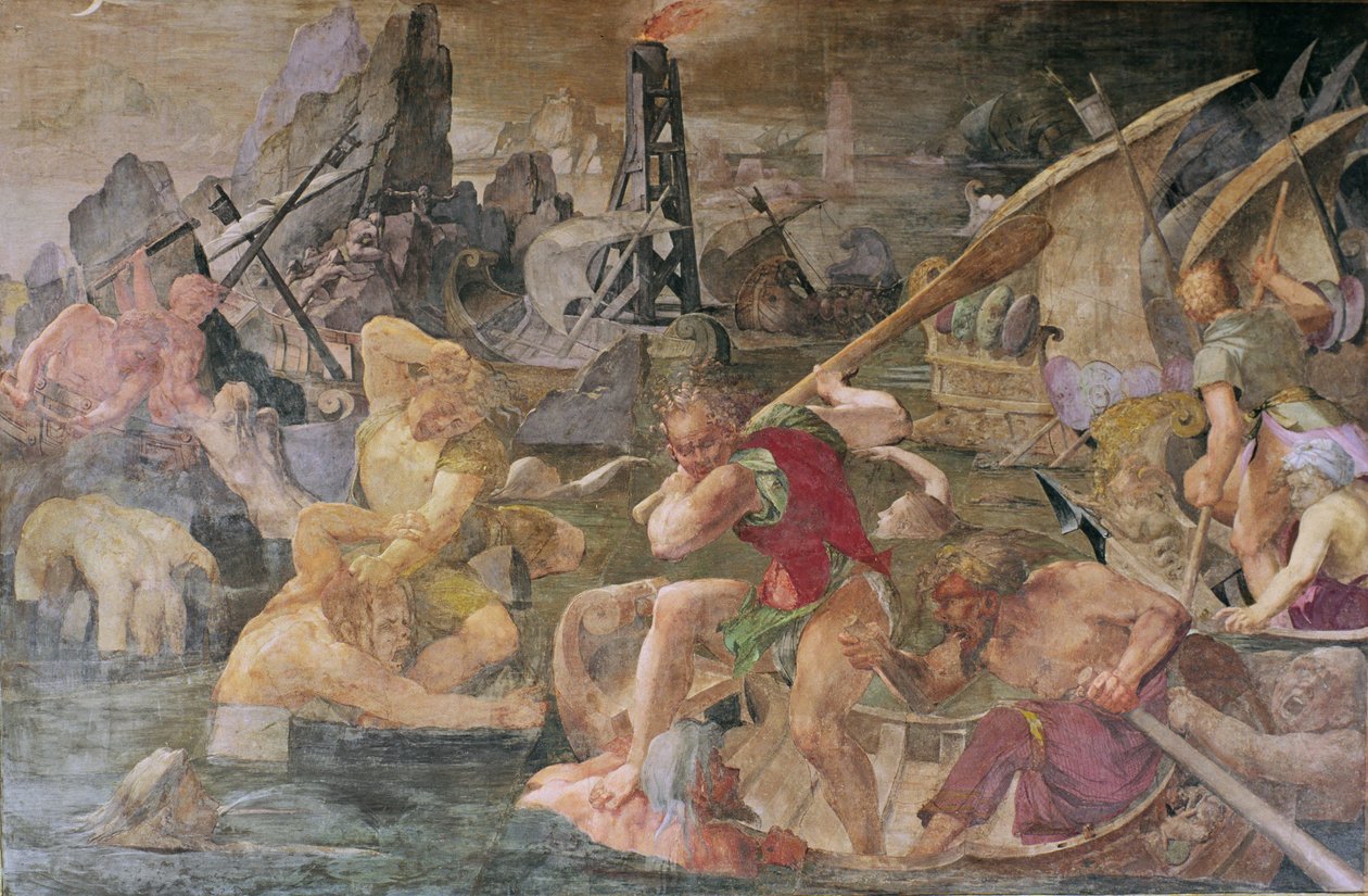 The Vengeance of Nauplius, 1535-40 (detalje af 695081) af Giovanni Battista Rosso Fiorentino