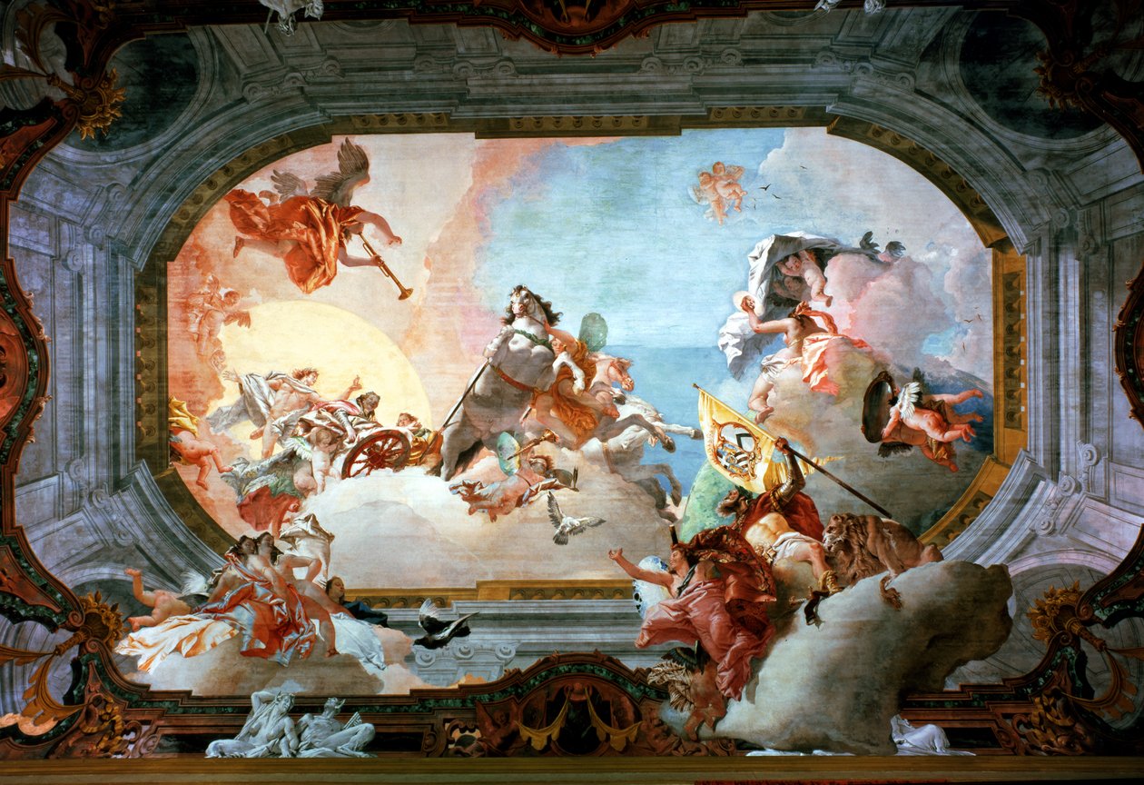 Allegori om Rezzonicos ægteskab med Savorgnan af Giovanni Battista Tiepolo