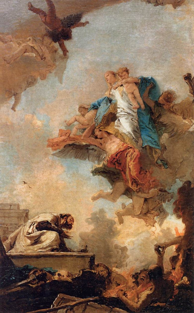 Jomfruens fremtræden til St Simon Stock af Giovanni Battista Tiepolo