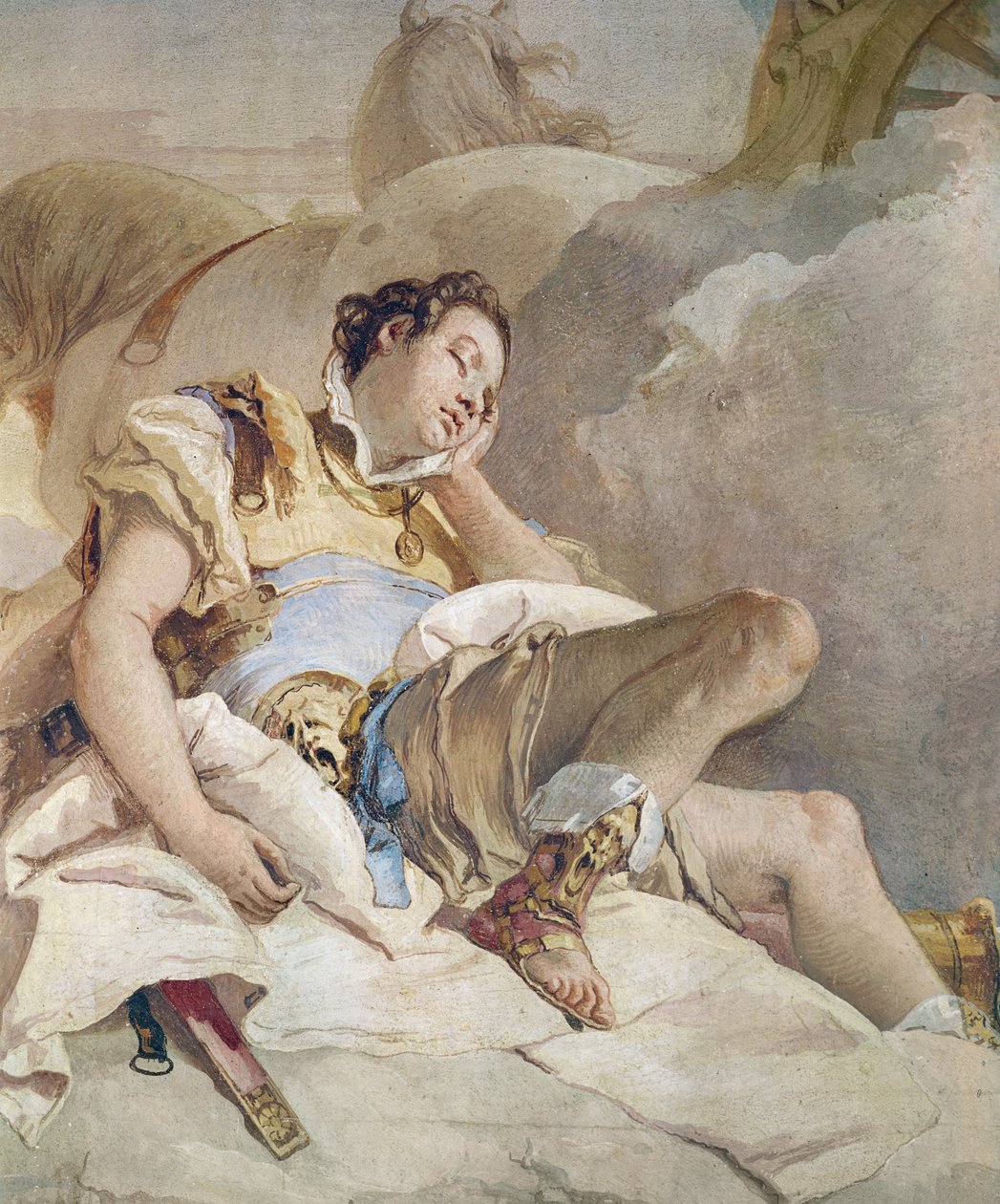 Armida Adbacting the Sleeping Rinaldo, detalje af Rinaldo, fra 